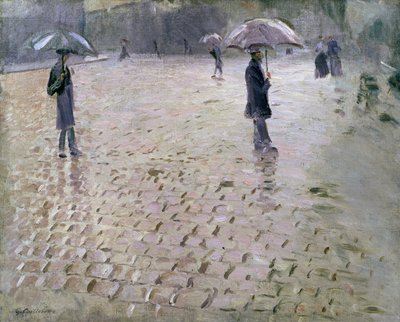 Studie für eine Pariser Straße, Regentag, 1877 von Gustave Caillebotte